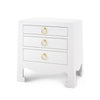 Villa & House Jacqui Grasscloth 3-Drawer Side Table