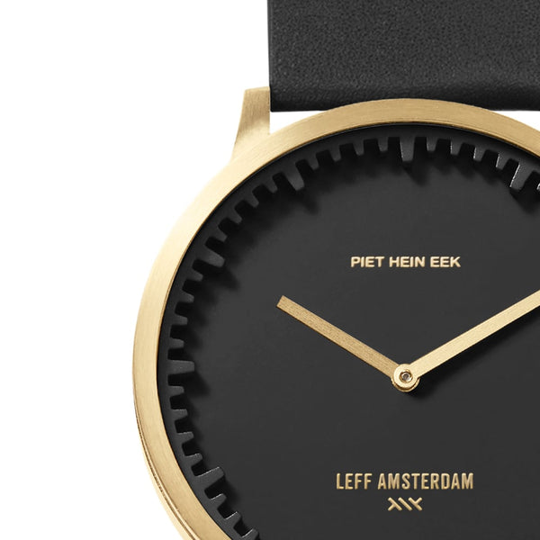 LEFF Amsterdam T40 Watch Steel / Black Leather Strap 
