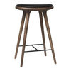 Mater High Stool - Counter Height Oak - Dark Stained Black Leather 