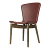 Mater Shell Dining Chair Ultra Leather - Cognac Oak-Sirka Grey 