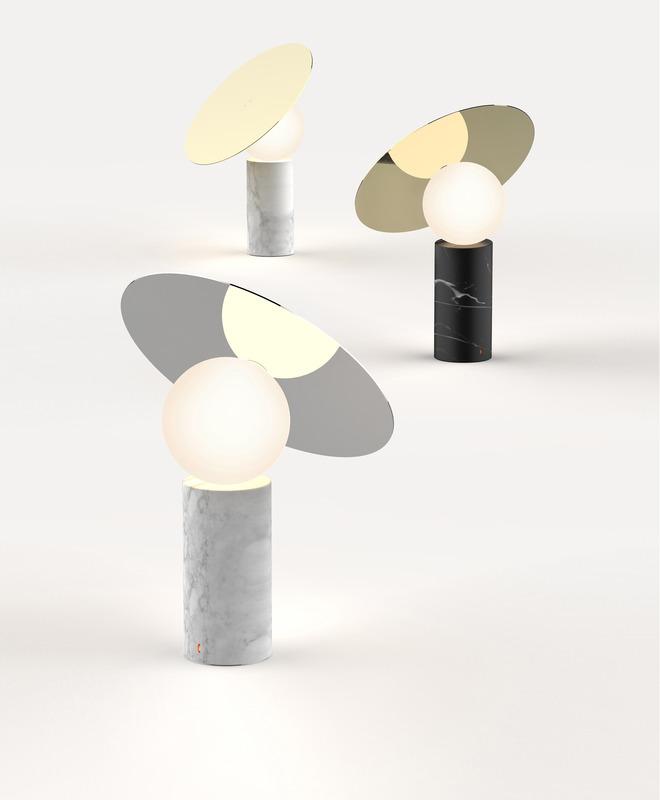 Pablo Bola Disc Table Lamp Marquina Black / Brass