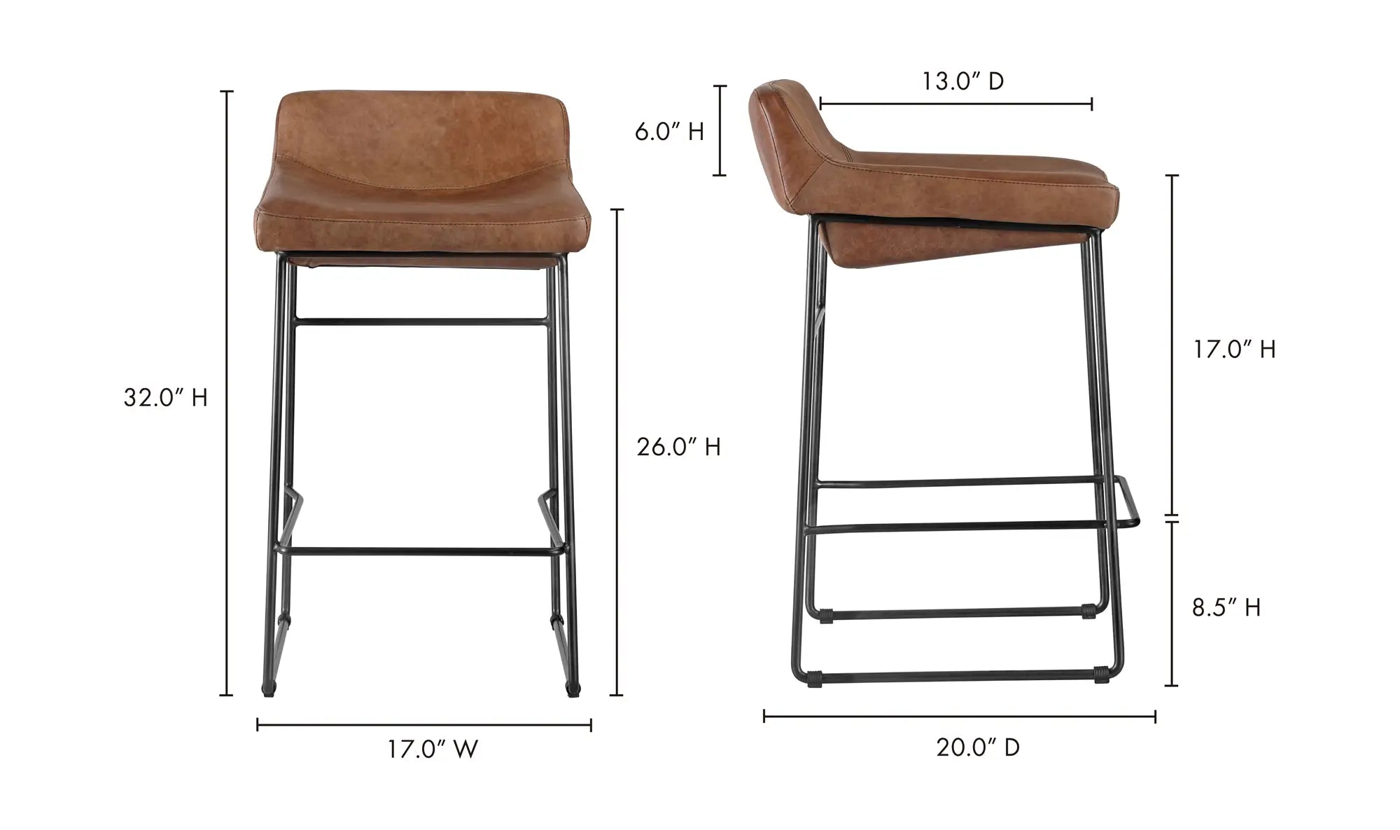 Moe's Starlet Bar & Counter Stool - Set of 2