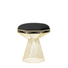 BEND Switch Table / Stool Gold Black Vegan Leather Seat Pad 