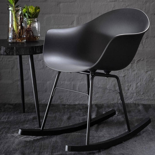 TOOU TA Rocking Chair Black Chrome / Wood 
