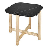 GUS Quarry End Table Nero Marble Ash Natural