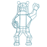BEND Geometric Animals – Marching Bear Aqua