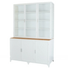 etúHOME 3-Door Glass Storage Cabinet w/ Counter