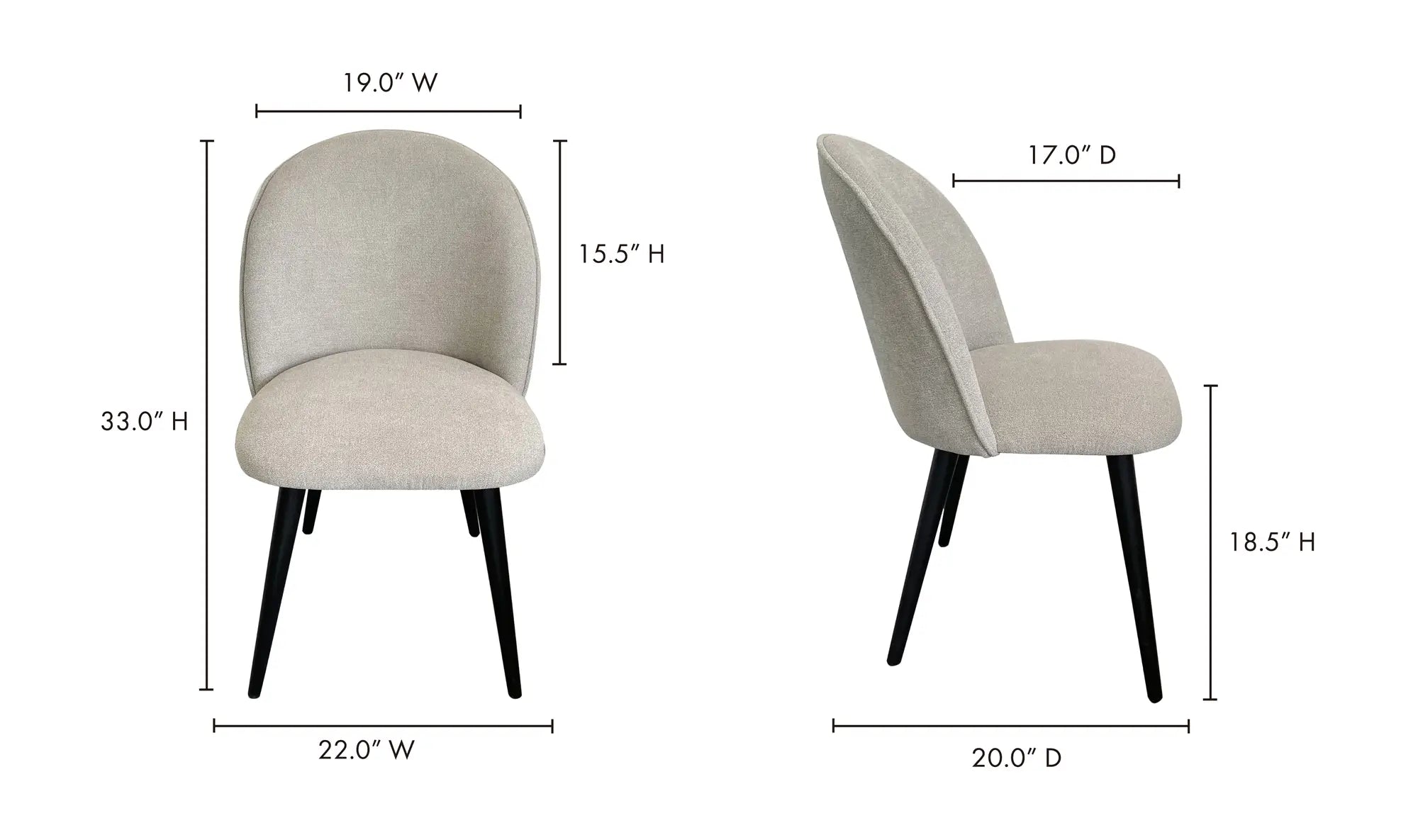 Moe's Clarissa Dining Chair - Set of 2