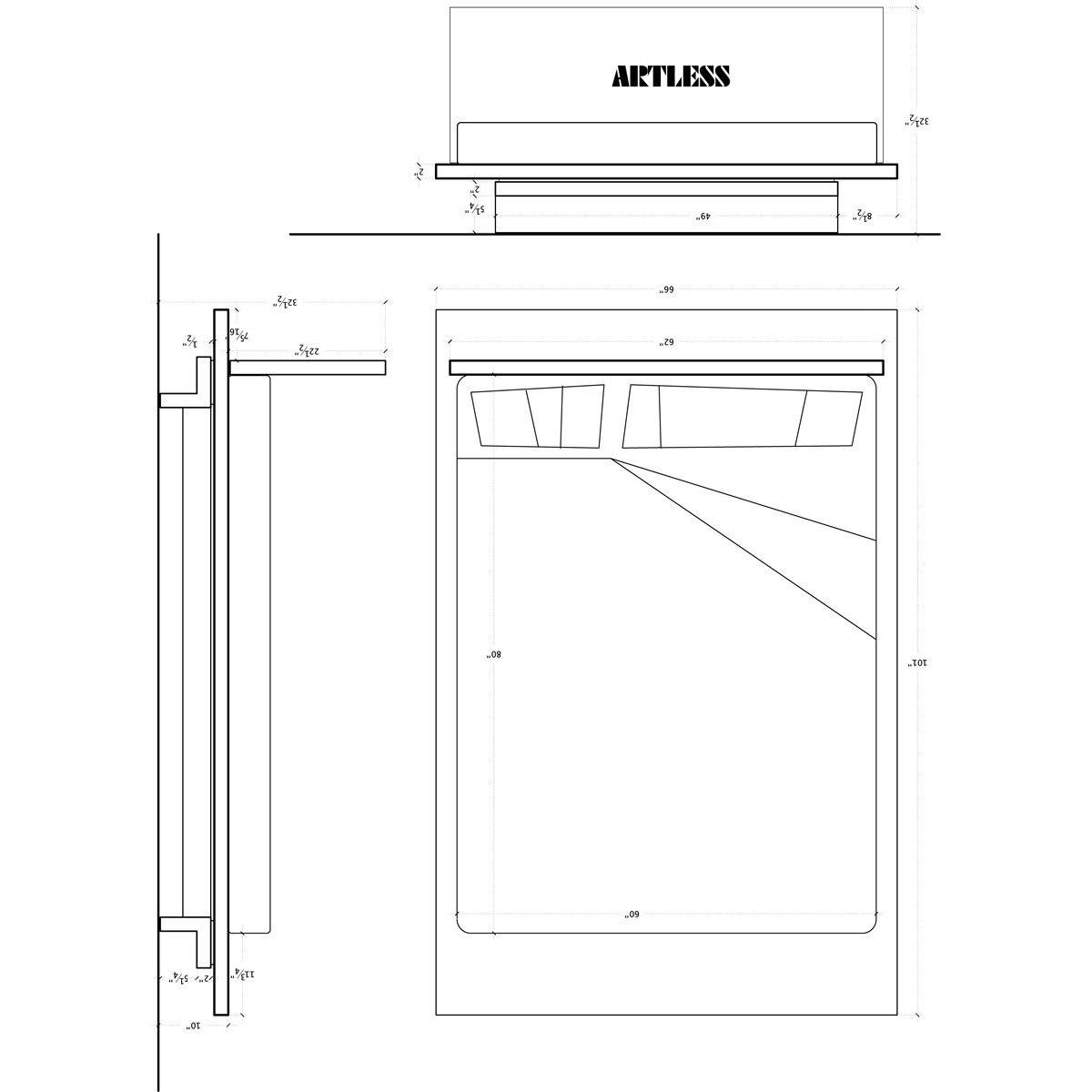 ARTLESS SQB Platform Bed