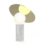 Pablo Bola Disc Table Lamp Carrara White / Brass