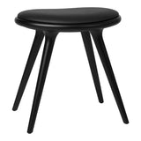 Mater Low Stool Beech - Dark Stained Black Leather