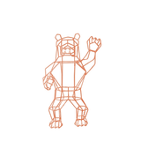 BEND Geometric Animals – Marching Bear Peachy Pink