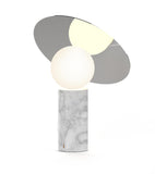 Pablo Bola Disc Table Lamp Carrara White / Chrome