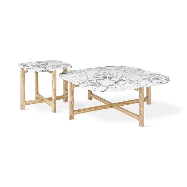 GUS Quarry End Table Bianca Marble Ash Natural