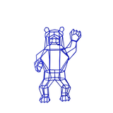 BEND Geometric Animals – Marching Bear Electric Blue