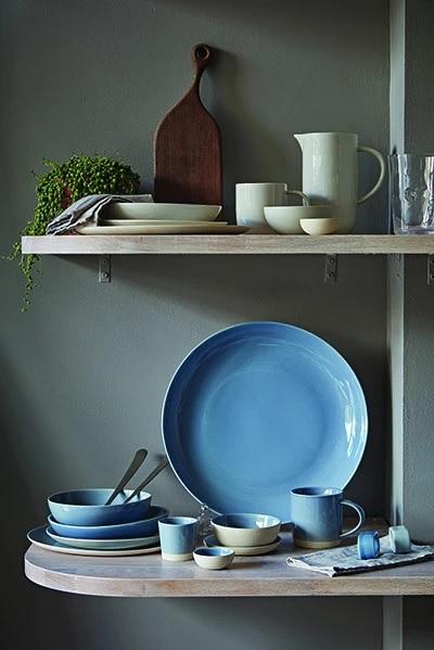 Canvas Home Shell Bisque Mug - Set of 4 Blue 
