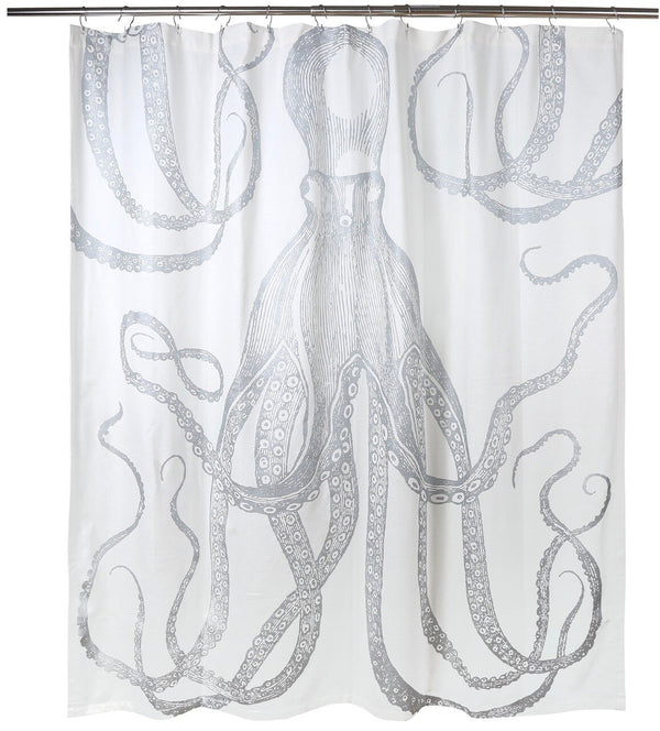 Thomas Paul Octopus Metallic Shower Curtain