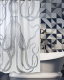 Thomas Paul Octopus Silver Metallic Shower Curtain