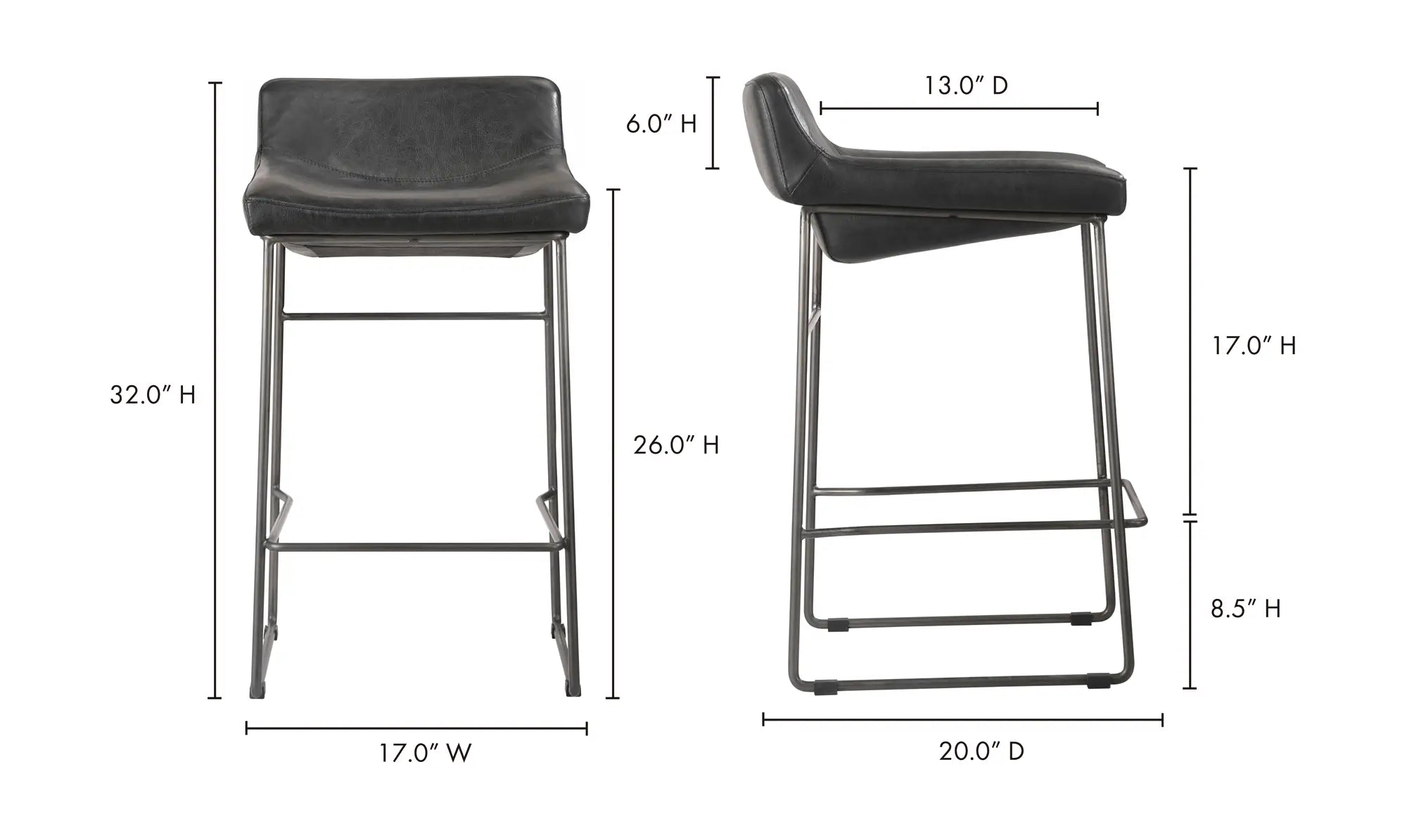 Moe's Starlet Bar & Counter Stool - Set of 2