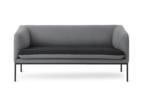 Ferm Living Turn Sofa 2 Seater Dark Grey Cotton 