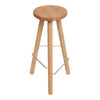 Another Country Bar Stool One Natural Oak 11.75" Dia x 15.50" W x 25.5" H 