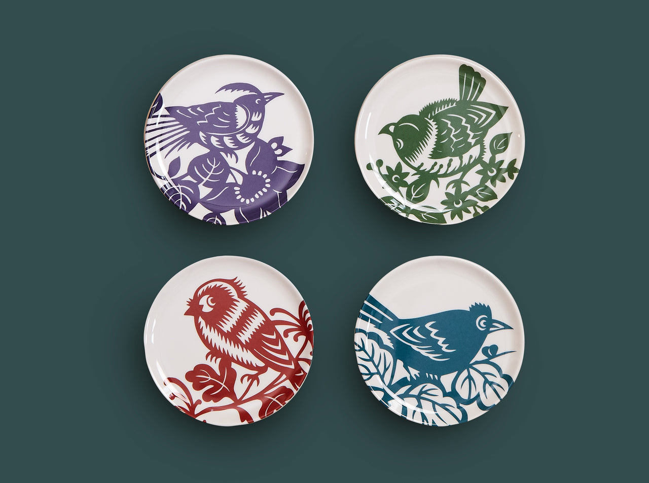 Thomas Paul Aviary Small Plate / Coasters - Set of 4