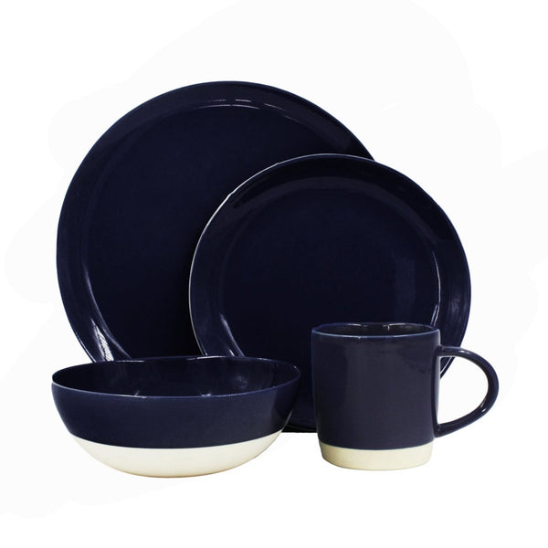 Canvas Home Shell Bisque 4 Piece Place Setting Blue 
