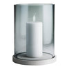 Skargaarden Moja Candle Lantern Concrete Plate / Grey Glass 
