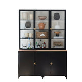 etúHOME 3-Door Glass Storage Cabinet w/ Counter