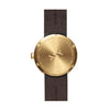 LEFF Amsterdam D38 Watch Brass / Brown Leather Strap 