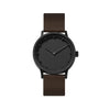 LEFF Amsterdam T32 Watch Black / Brown Leather Strap 