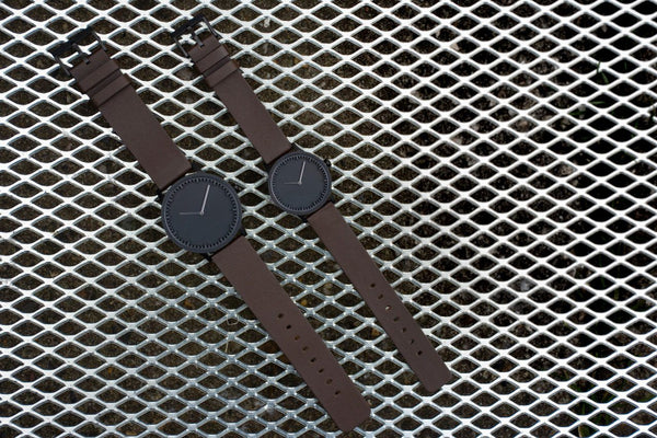 LEFF Amsterdam T32 Watch Steel / Black Leather Strap 