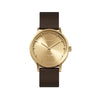 LEFF Amsterdam T32 Watch Brass / Brown Leather Strap 