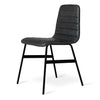 GUS Modern Lecture Chair - Upholstered Saddle Black Leather 