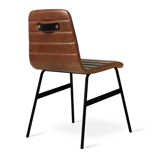 GUS Modern Lecture Chair - Upholstered Saddle Brown Leather 