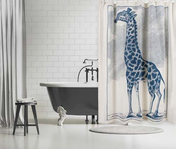 Thomas Paul Giraffe Etching Shower Curtain 