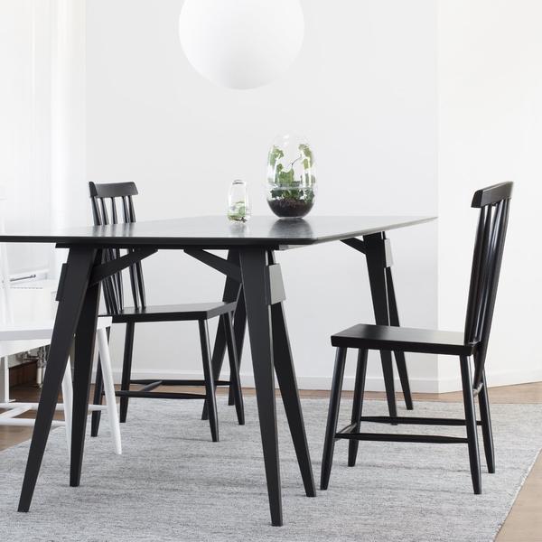 DESIGN HOUSE STOCKHOLM Family Chair No.3 - Set of 2 Black Without Cushion 