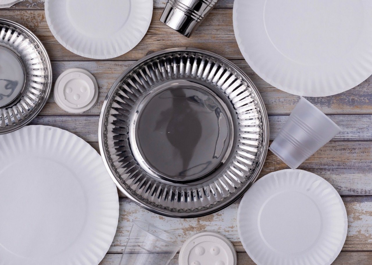 Siren Song "Paper Plate" in Stainless Steel - Large | Set of Four