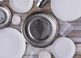 Siren Song "Paper Plate" in Stainless Steel - Large | Set of Four
