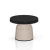 TOOU Thick Top Side Table - Low Black Top / Eco Light Brown Base 
