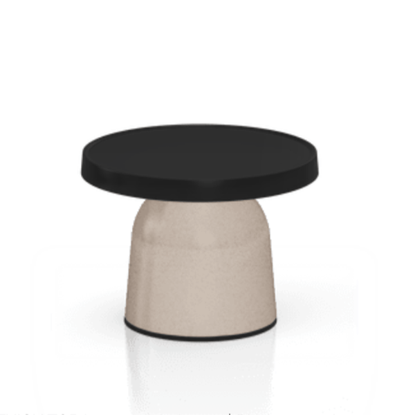 TOOU Thick Top Side Table - Low Dark Brown Top / Eco Light Brown Base 