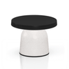 TOOU Thick Top Side Table - Low Black Top / Eco White Base 