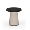 TOOU Thick Top Side Table - High Black Top / Eco Light Brown Base 