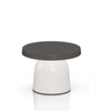 TOOU Thick Top Side Table - Low Dark Brown Top / Eco White Base 