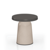 TOOU Thick Top Side Table - High Dark Brown Top / Eco Light Brown Base 