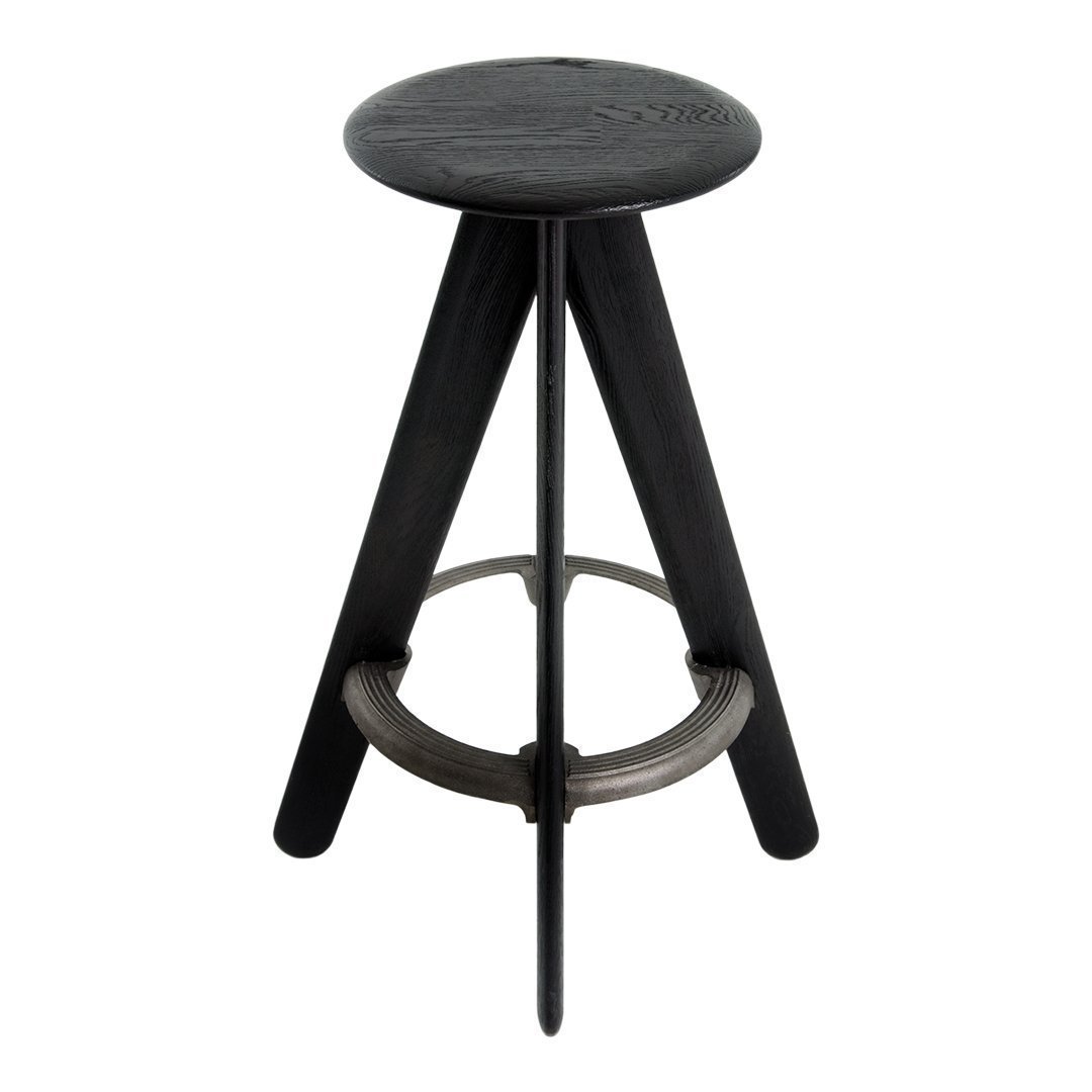 Tom Dixon Slab Bar Stool Black Stained Oak