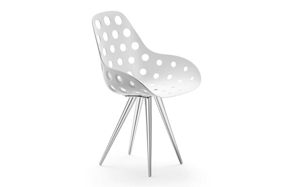 Kubikoff Angel Contract Dimple Chair White Chromium Plated No Seat Pad