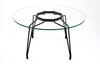 Kubikoff Diamond Dining Table Black Powder Coated Clear Round Glass Top 
