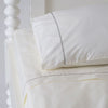 Huddleson Ivory Cotton Percale Fitted Sheet - Hemstitch