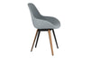 Kubikoff Slice Dimple Pop Chair Light Grey Eco Leather No Seat Pad White Powder Coated Metal + Natural Ash